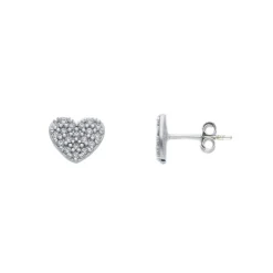 Örhängen Heart med cz-stenar 18K vitguld